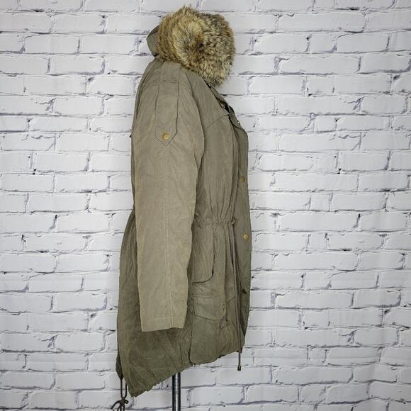 Miss Selfridge LUXE Parka with Faux Fur Hood Trim, size 2 - Picture 2 of 9